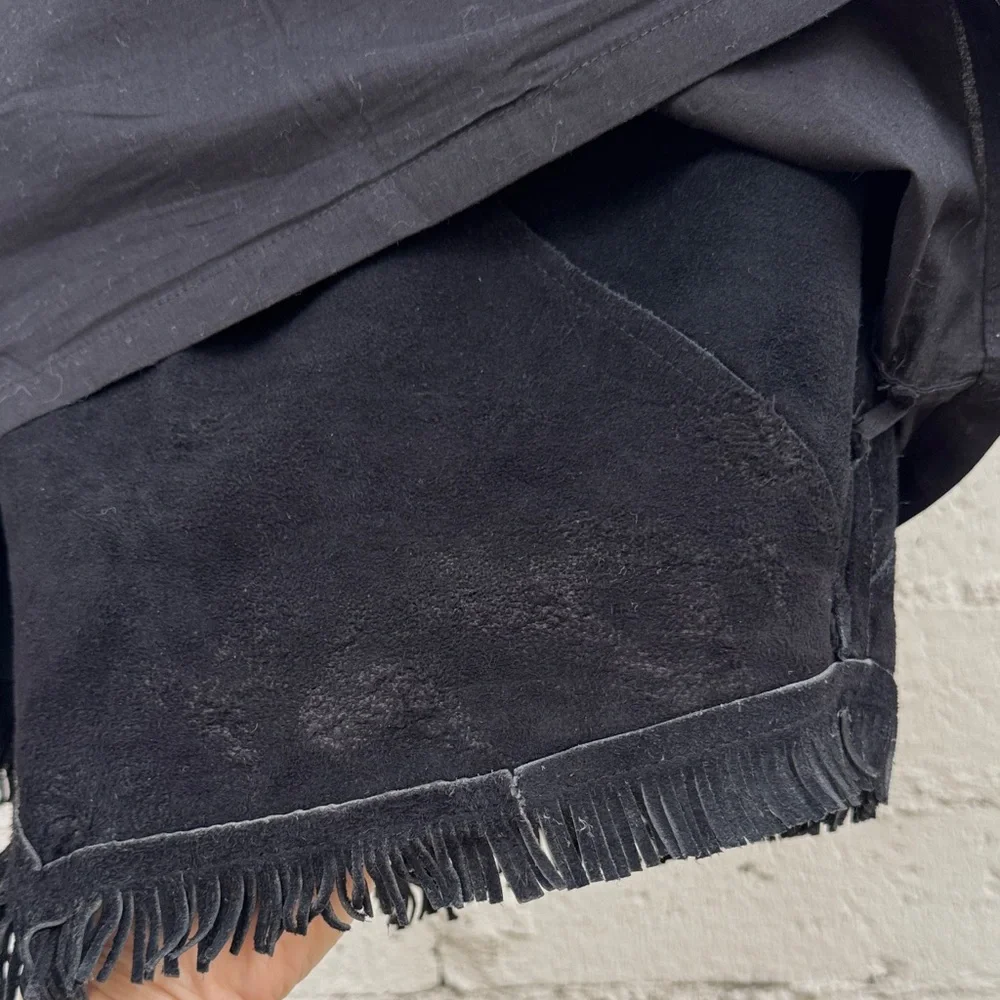 Maje Envela Black Suede Fringe Skirt Size 4 (estimated) - Picture 12 of 16